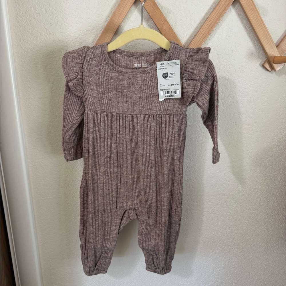 Okie Dokie Ribbed Brown Kids Footie